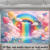 Stendardo Piatto 2D - Tessuto di Sfondo Colorato Arcobaleno Onirico, Materiale Poliestere, Adatto per Camere da Letto