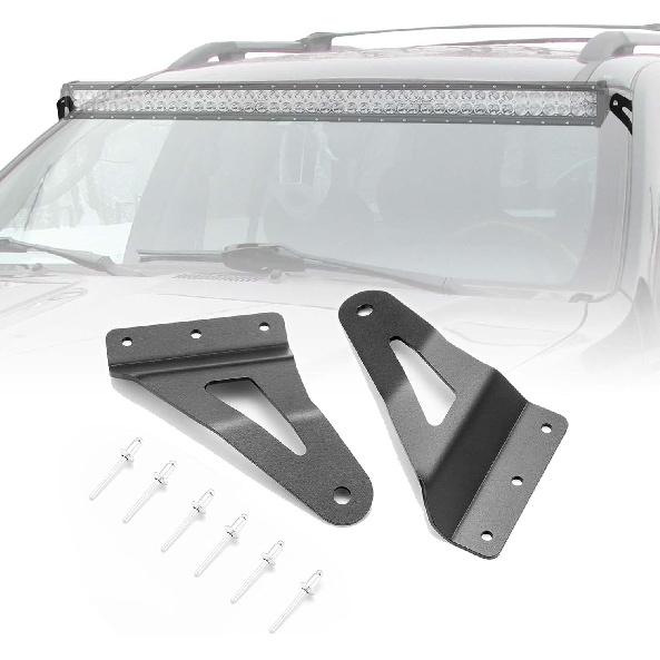 Wsays 50  Curved LED Light Bar Upper Roof Windshield Mounting Brackets Compatible with Jeep Grand Cherokee 1999-2004