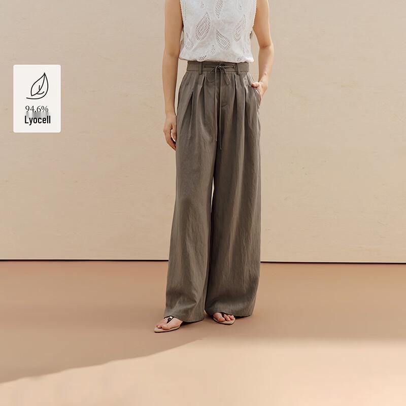 INMAN Vintage Pleated Wide-Leg Trousers 27