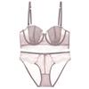 Rabbit Ears Thin Big Bra Showing Small Breasts Underwear Women's White Lace Sexy Gathering Summer Bra Set