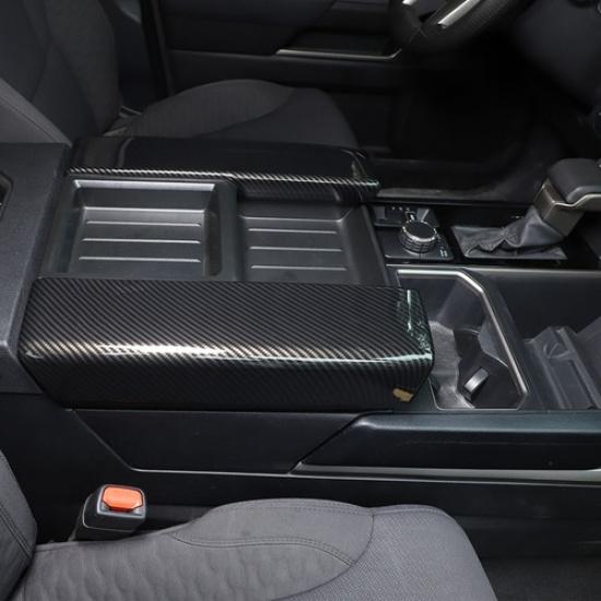 ABS Carbon Fiber Center Console Armrest Box Cover For Toyota Tundra/Sequoia 22+