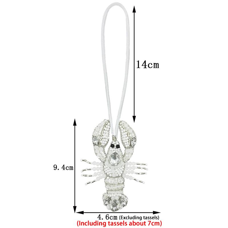 Crayfish  Beaded Bag Pendant Crab Bag Accessories Cute Creative Bag Decorative Chain Lanyard