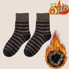 5Pairs Winter Men's Merino Wool Socks Super Thick Warm High Quality Harajuku Retro Snow Casual Antifreeze Cashmere Socks Men