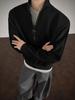 Heavyweight Men's Deconstructed Half-Zip Hoodie - Autumn Korean Style Loose Fit Trendy American High Street Jacket