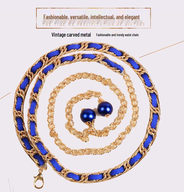 Women's Plus Size Pearl Waist Chain for Dresses