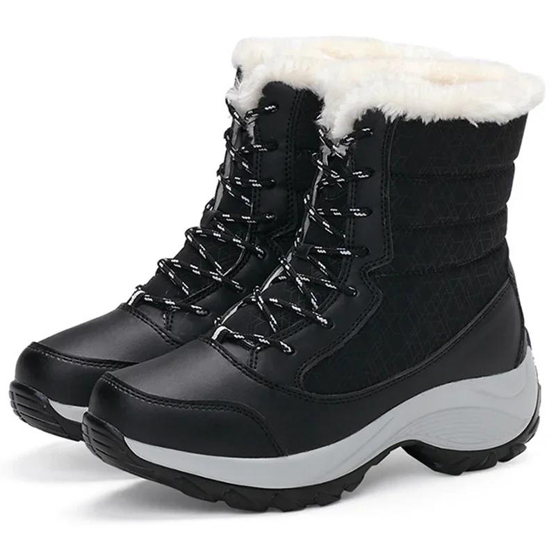 Women's Ankle Boots 2026 New Fashion Snow Boots High Top Warm Thick Soled Shoes Men's Winter Non Slip Black Casual Sports Shoes