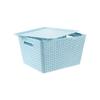 Kapa Bear Large Woven Plastic Storage Basket with Lid