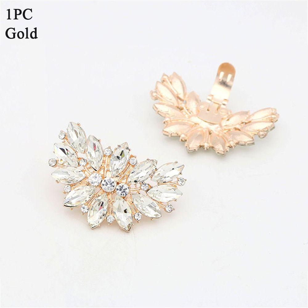 Women Lady High Heel Rhinestones Crystal Shiny Decorative Clips Charm Buckle Shoe Clips Shoes Decorations