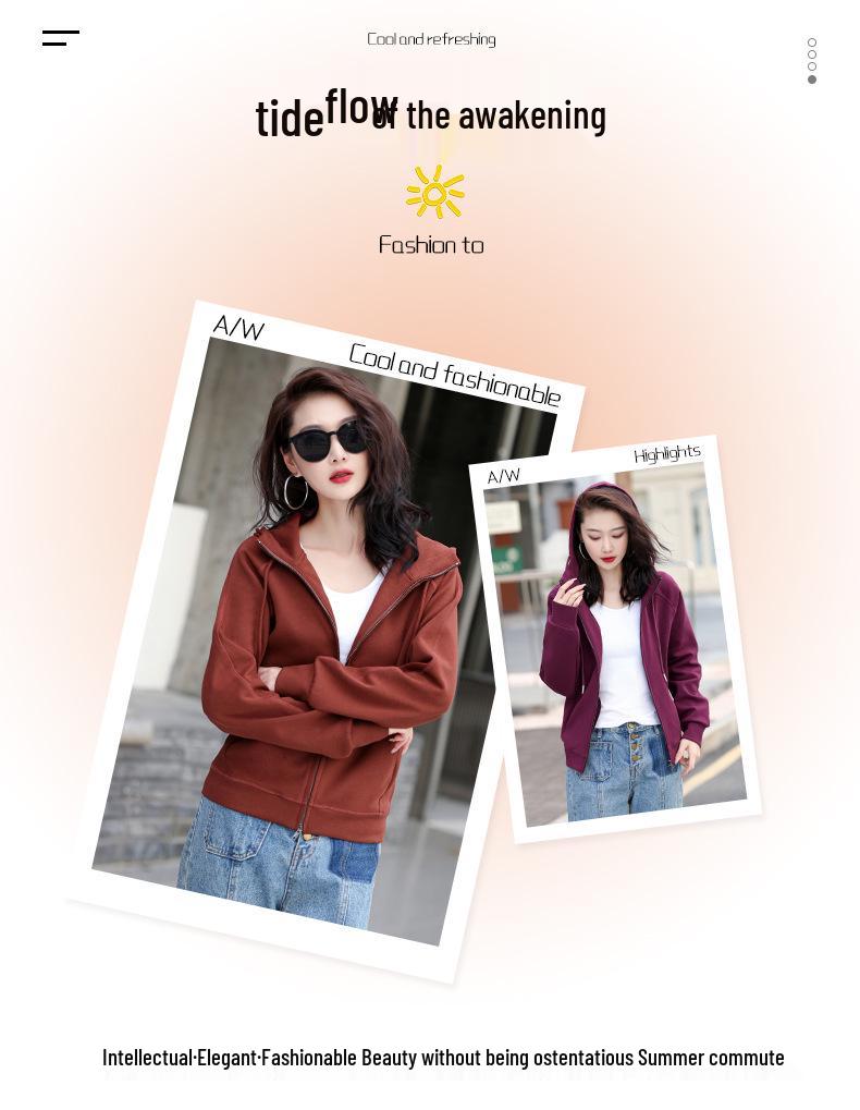 Grauer Damen-Cardigan-Hoodie mit doppeltem Reißverschluss, schwere Qualität - Sportlicher koreanischer Stil, Langarm, Frühjahr/Herbst Kollektion 2025.