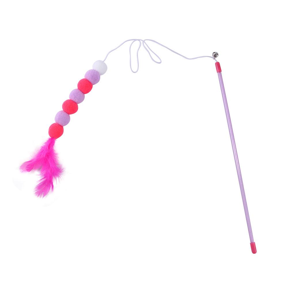 Fairy Cat Teaser Wand - Plush Ball with Feathers & Bells