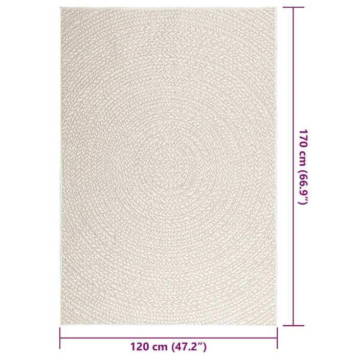 VidaXL Tapis ZIZUR crème 120x170 cm aspect de jute intérieur extérieur, tapis d'extérieur, tapis de sol, tapis d'intérieur, 4010377