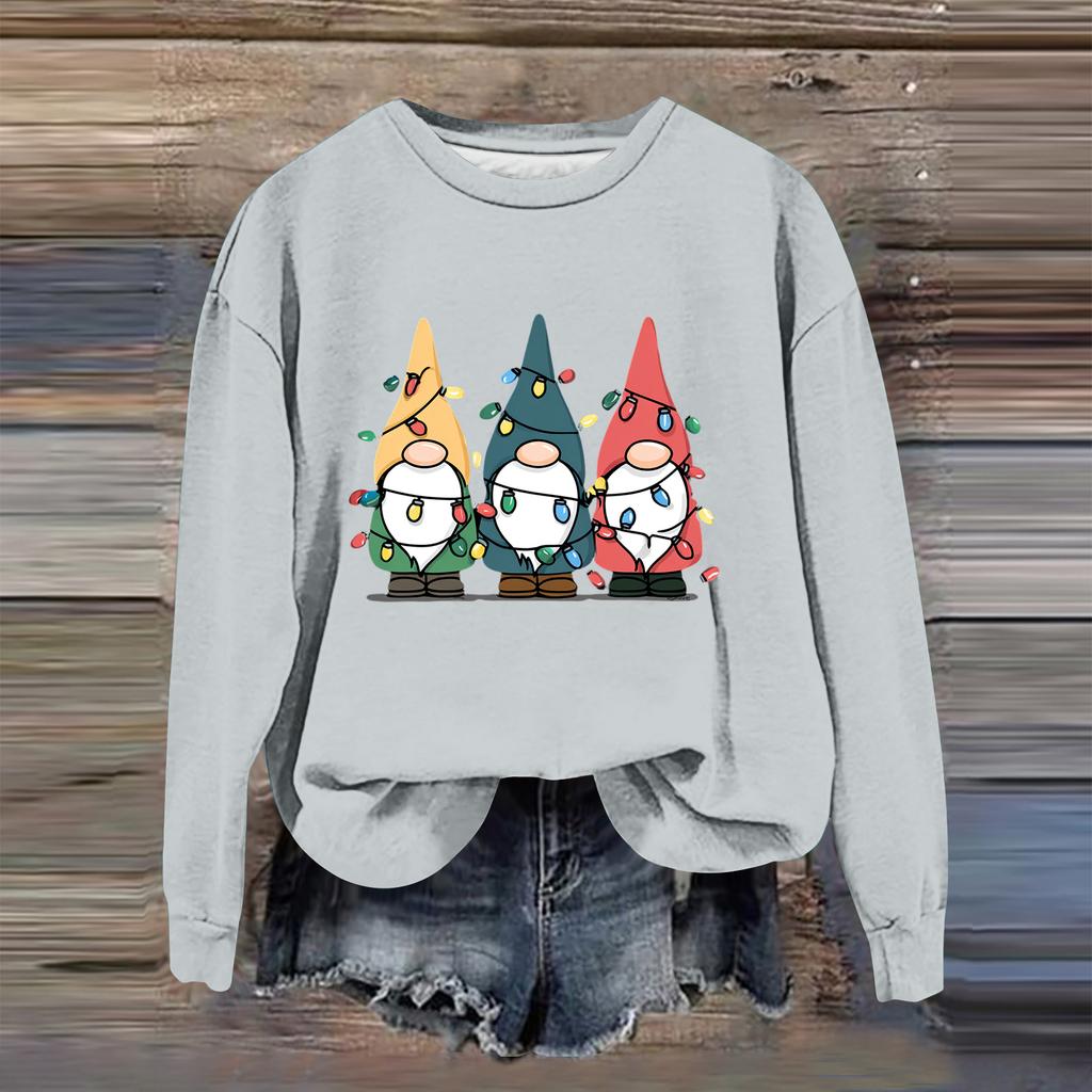 Women's Fashion Casual Long Sleeve Loose Christmas Printed Sweatshirt