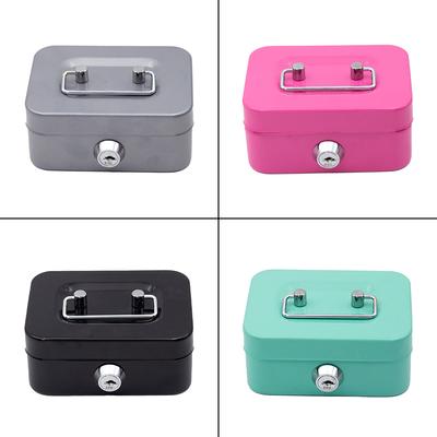 Cofrinho de Metal Portátil com Fechadura de Chave Caixa de Dinheiro com Privacidade 4,53X3,35X1,97 Polegadas Caixa de Poupança Caixa Pequena de Armazenamento para Adultos Crianças