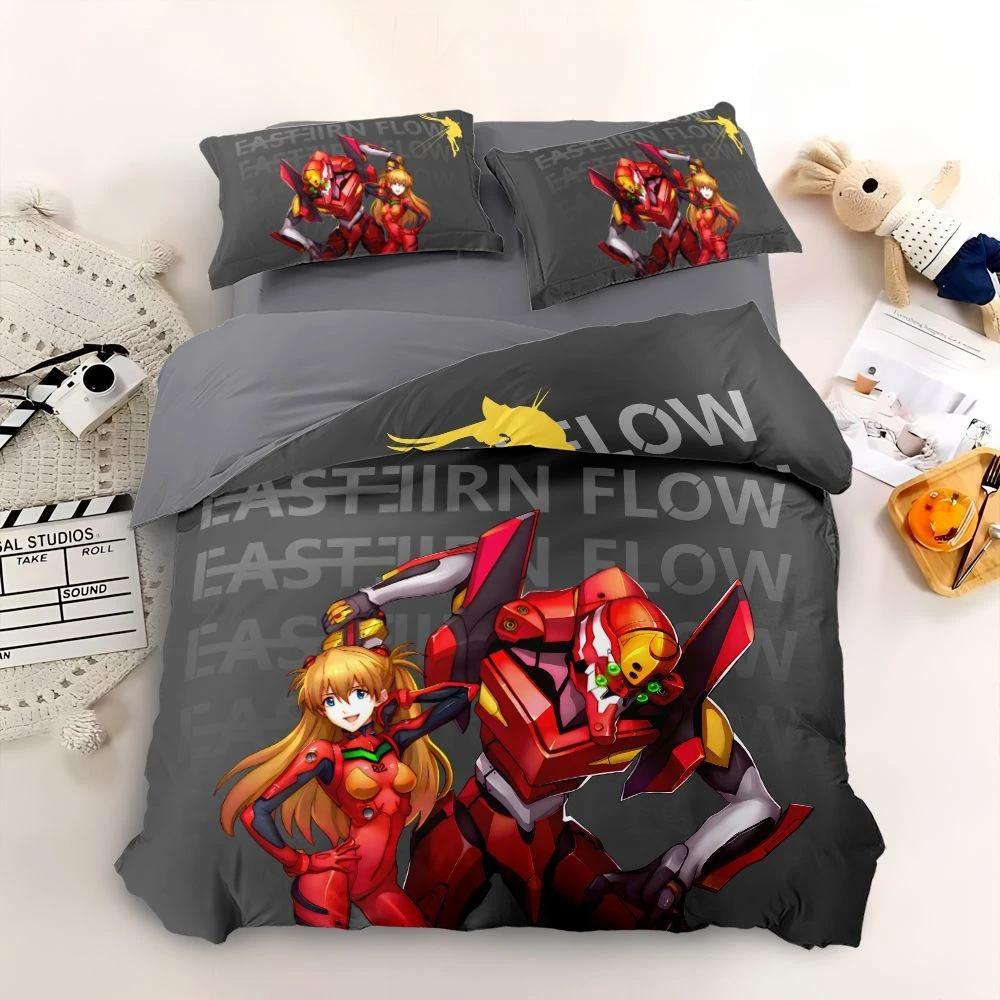 

NEON GENESIS EVANGELION Soft Duvet Cover Pilowcase EVA Beding Set Adult People Boy Girl Bedrom Decoration Children Single Double Large 135*200cm Eu-Single