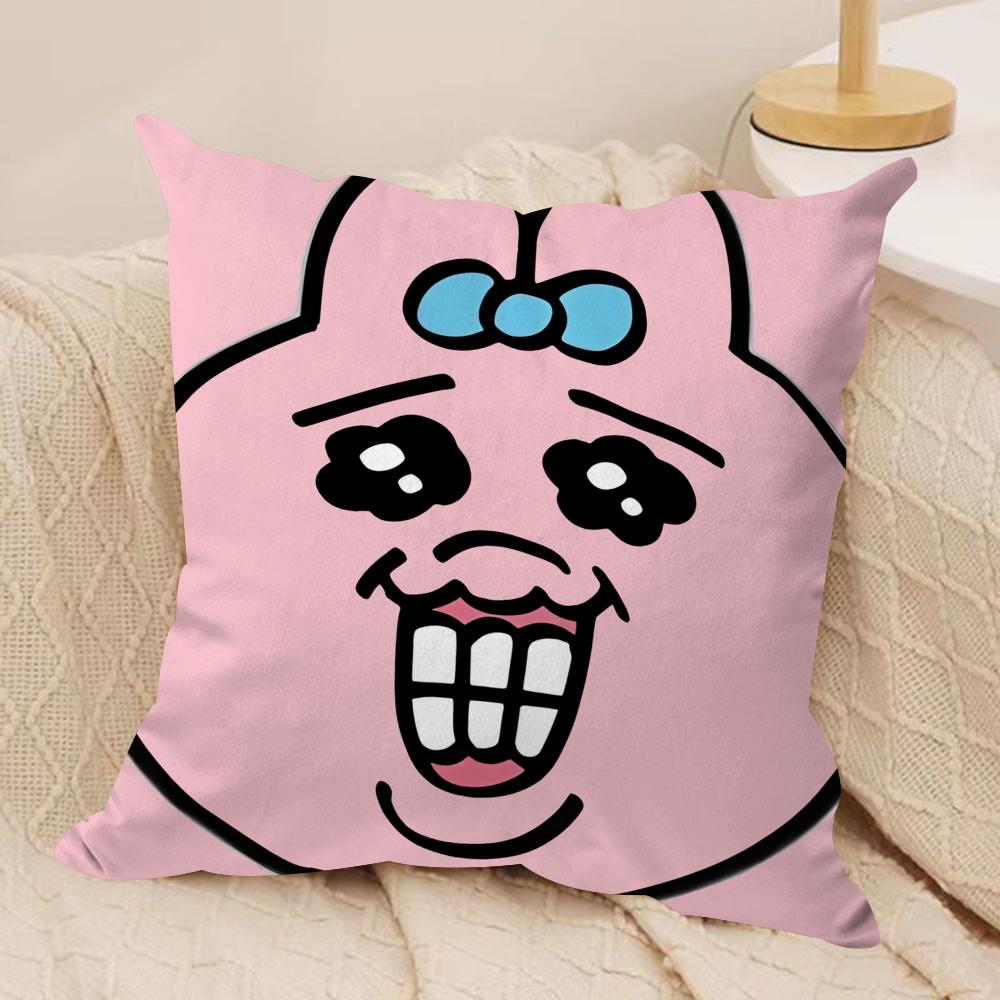 Cartoon OOpanchu Usagi Cushion Cover Silky Short Plush Invisible Zipper Dustproof Sofa Pillow Case For Home Decor