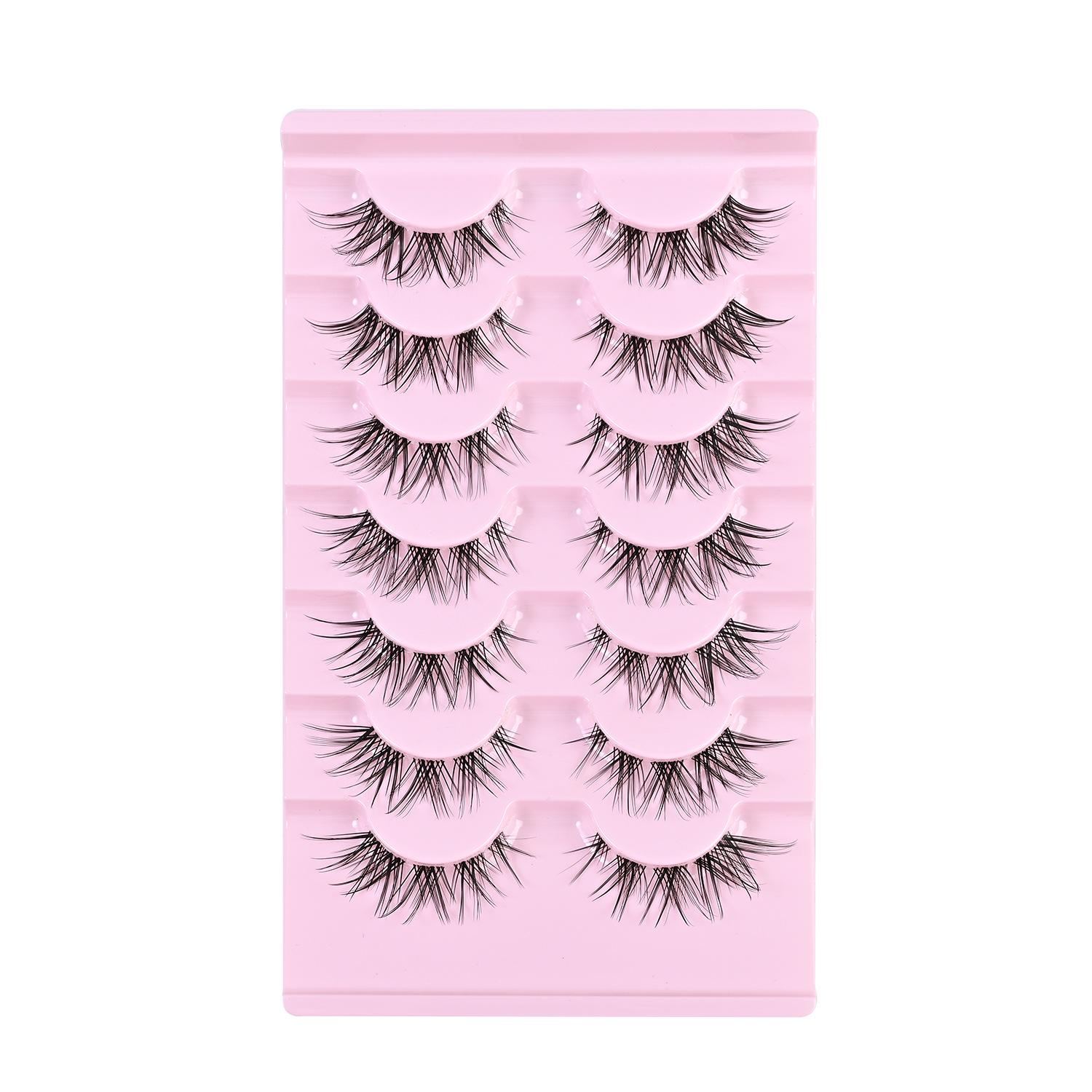 

Натуральные черные ресницы крест-накрест - 7 пар