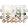 Three-Dimensional Hexagonal Acrylic Mirror Wall Stickers - DIY Home Decor, Self-Adhesive Wall Background (Model XN008)