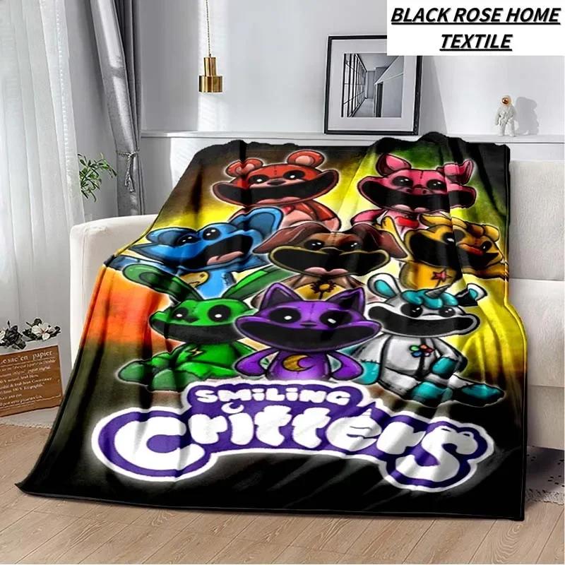 Fashion Art Print Cartoon Anime S-smiling critters Blanket Outdoor Car Travel Portable Camping Warm Cover Blanket Birthday Gift