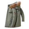 2026 Men's Mid-Length Thickened Winter Down Jacket with Faux Fur