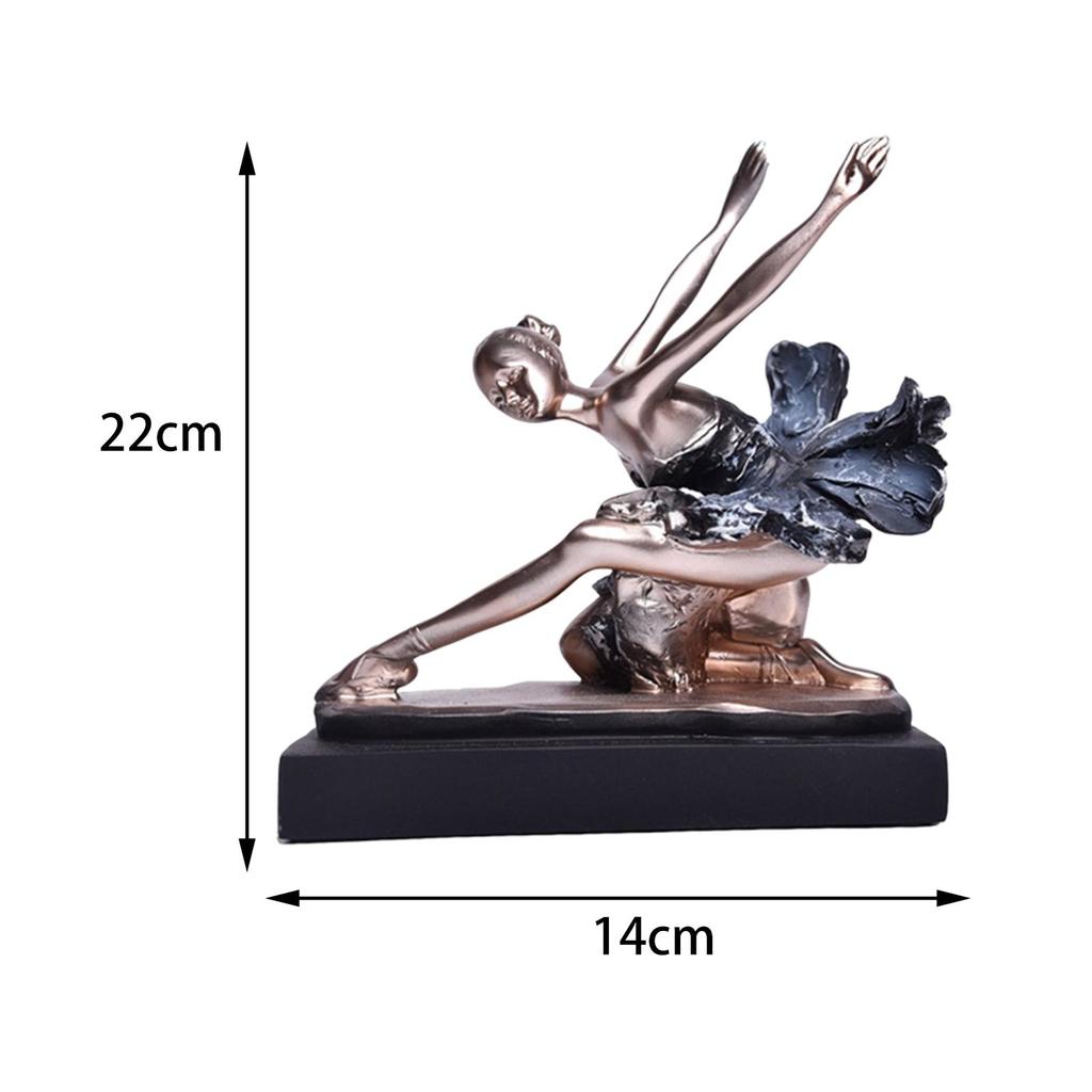 European Style Ballerina Figurine Crafts Souvenir Graceful Art Ballet Dancer Sculpture Ballet Dancer for Shelf Dining Room Desk