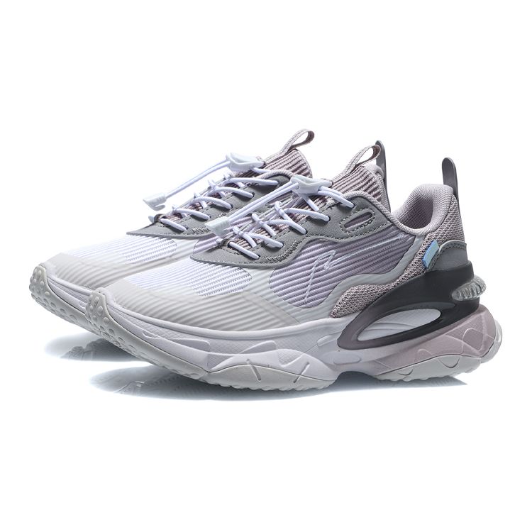 Li-Ning Cooling Shock Absorption Non-Slip Wear-Resistant Breathable Lightweight Low-Top Running Shoes Kids sneaker Gray Purple YKCR072-2