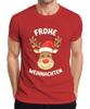 Merry Christmas Reindeer Santa Hat Cartoon Kids Funny Unisexs Tshirt