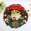 12 Inch Christmas Wreath Decoration for Front Door Artificial Wreath with Bells Balls Bows for Indoor Outdoor Holiday Decor