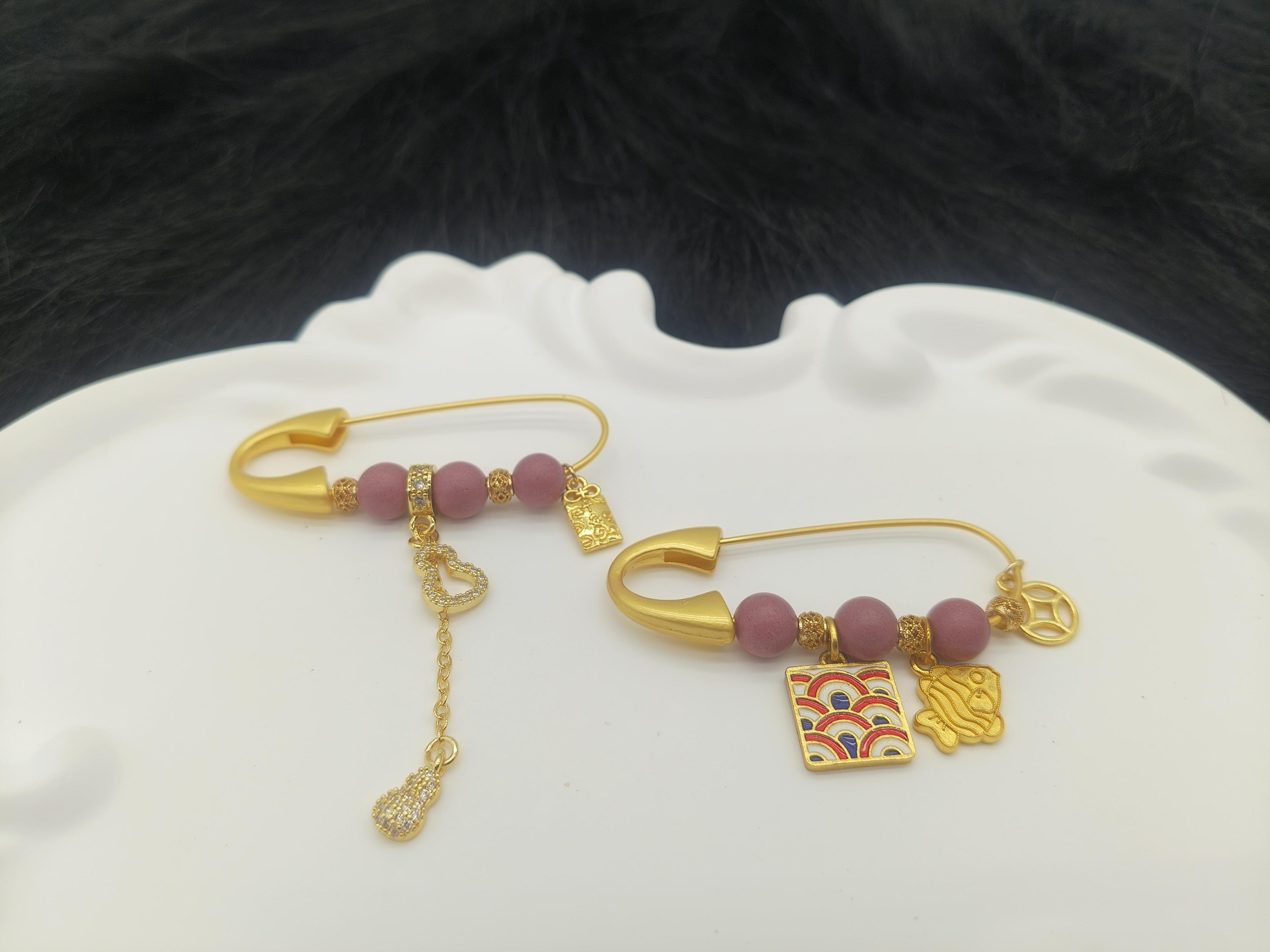 Pink-Gold Gourd Zen Calm Incense Brooch