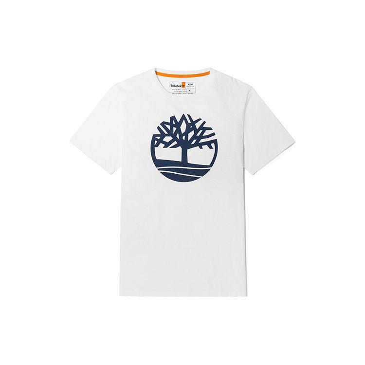

Timberland Logo Print Breathable T-Shirt Men Tops White A6281-100 XL