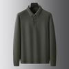 Dibinze Men's Plus Size Merino Wool Long Sleeve Polo Shirt