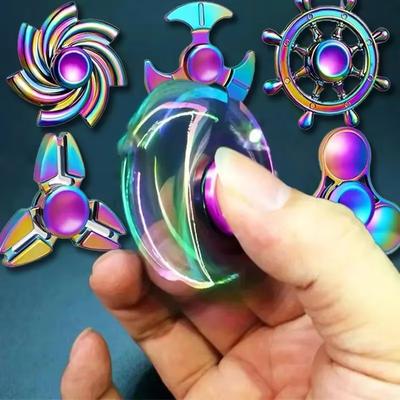 Metall Bunt Finger Spinner Spielzeug Regenbogen Fidget Spinner Hand Spinner Anti-Angst Spielzeug Für Kinder Erwachsene Lindert Stress Geschenke