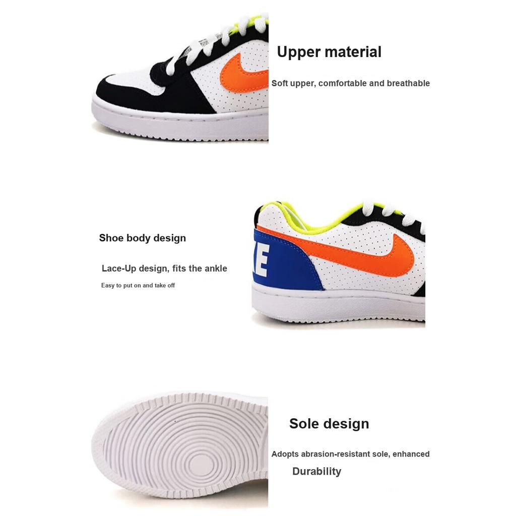 New Nike Court Borough Low GS 'Black Orange Blue' DV9113-181