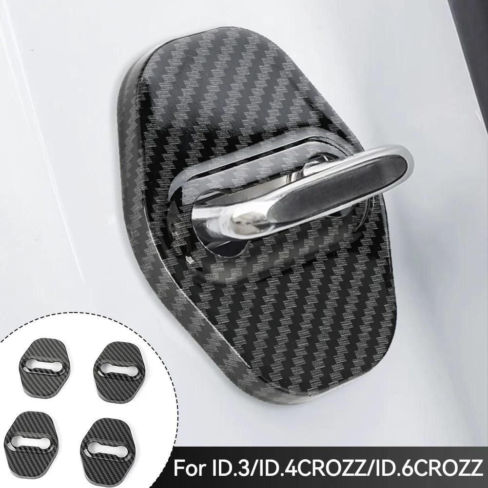 4Pcs Car Door Lock Buckle Protective Cover Door Shock Absorber Cushion Thickened Pad for VW Volkswagen ID3 ID4 CROZZ ID6