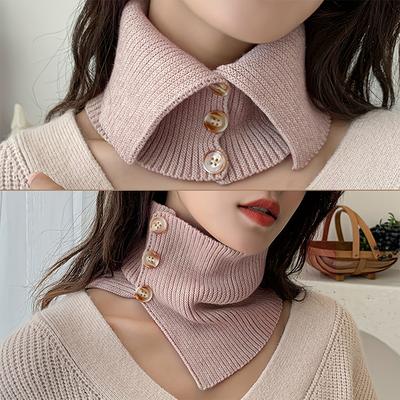1PC Polyester Yarn Practical Comfortable Decorative Knitted Fake Collar Various Clothing Soft Knitwear