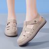 New Summer Fashion Casual Sandals Cowhide Hole Shoes Versatile Flat Mother Comfort Sandals