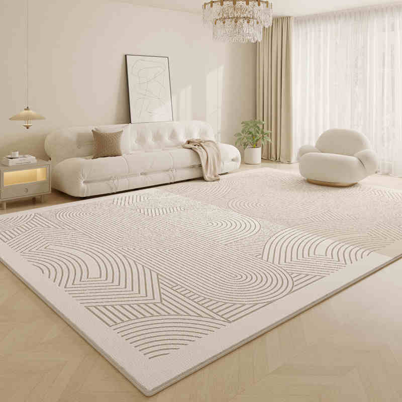 Wohnzimmer Teppich Creme Stil Hochwertiger Kaschmir-Imitat Teppich Herbst/Winter Couchtisch Teppich Schlafzimmer Teppich