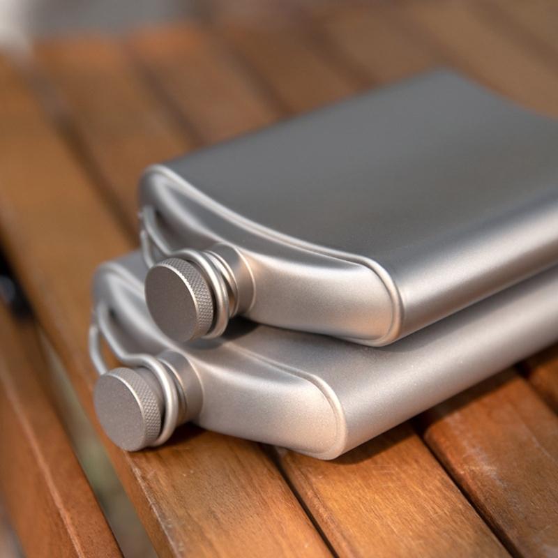 Durable Titaniums Flask High Quality Titaniums Wine Flask 260ml 200ml Bottle for Adventurous Traveler