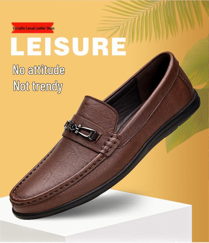 Men's Breathable Cowhide Loafers - New Style Casual Business Leather Shoes