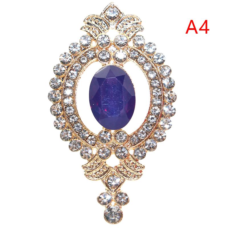 Exquisite 27*48mm Alloy Rhinestone Buttons Wedding Decoration Diy Flat Back Clothing Scrapbook Craft Supplies