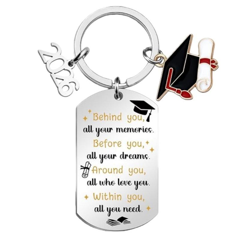 Stainless Steel Graduation Cap Keychain Bag Decoration For 2026 Commencement Academic Keepsake Graduation Gift