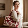 Neue gesteppte Tragetasche mit Katzenmuster Floraler Aufdruck Große Kapazität Schulter-Tragetasche Langlebige 3D-Schultertasche