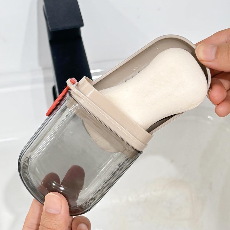 1/2/5PCS Leakproof Soap Tray - Portable Bathroom Soap Box with LidTransparent Drain Tray for Travel Camping