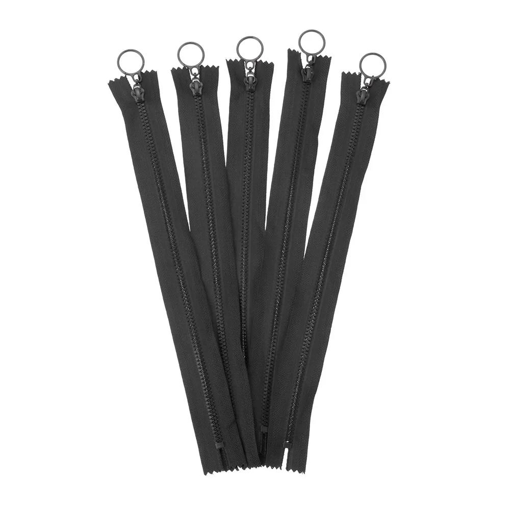 5pcs/Pack Resin Zipper 25cm Candy Colors Zippers Round Ring Zipper Decorative For Sewing Bag Garment DIY Sewing Accessories