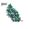 Collar Pin Brooch Imitation Crystal Inlaid Leaf Design Pin-Type Sparkling