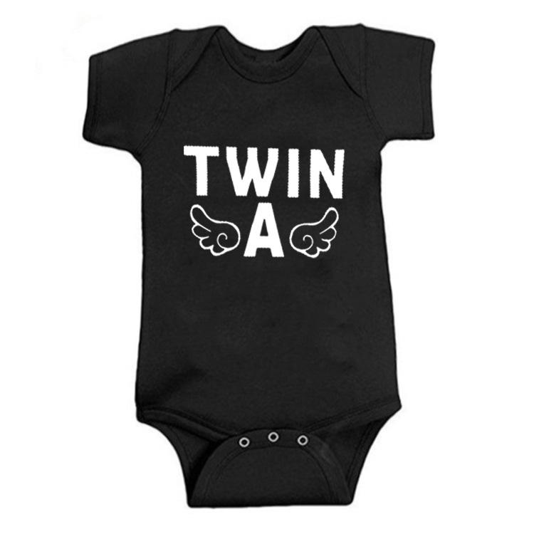 

Pure Cotton Twin A/B Short Sleeve Snap Crotch Baby Romper 3-6 months