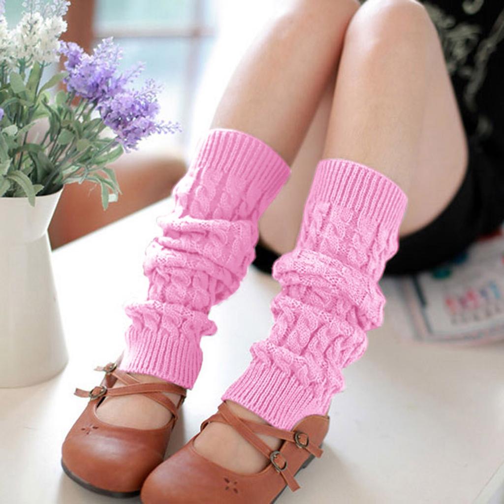 Fashion Women Winter Warm Leg Warmers Knitted Crochet Long Socks