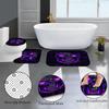 Gothic Purple-Eyed Skull Bathroom Set With Shower Curtain, Toilet Lid Cover & Mats Glowing Skull Design Dark Gothic Decor Gift