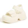 Platform Sandals Women's Summer 2025 New Velcro Fashion Versatile Outer Wear One Word with High Heels High Sense Shoes