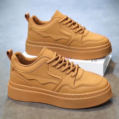 New Men Outdoor Leather Shoe Flat Classic Black Sports Shoe Lace Up Skateboard Board Shoe Walking White Leisure Running Sneakers