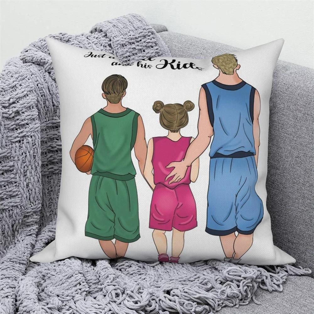 Pillowcases Home Sofa Decorative Throw  Dad and Kids Cushion Covers